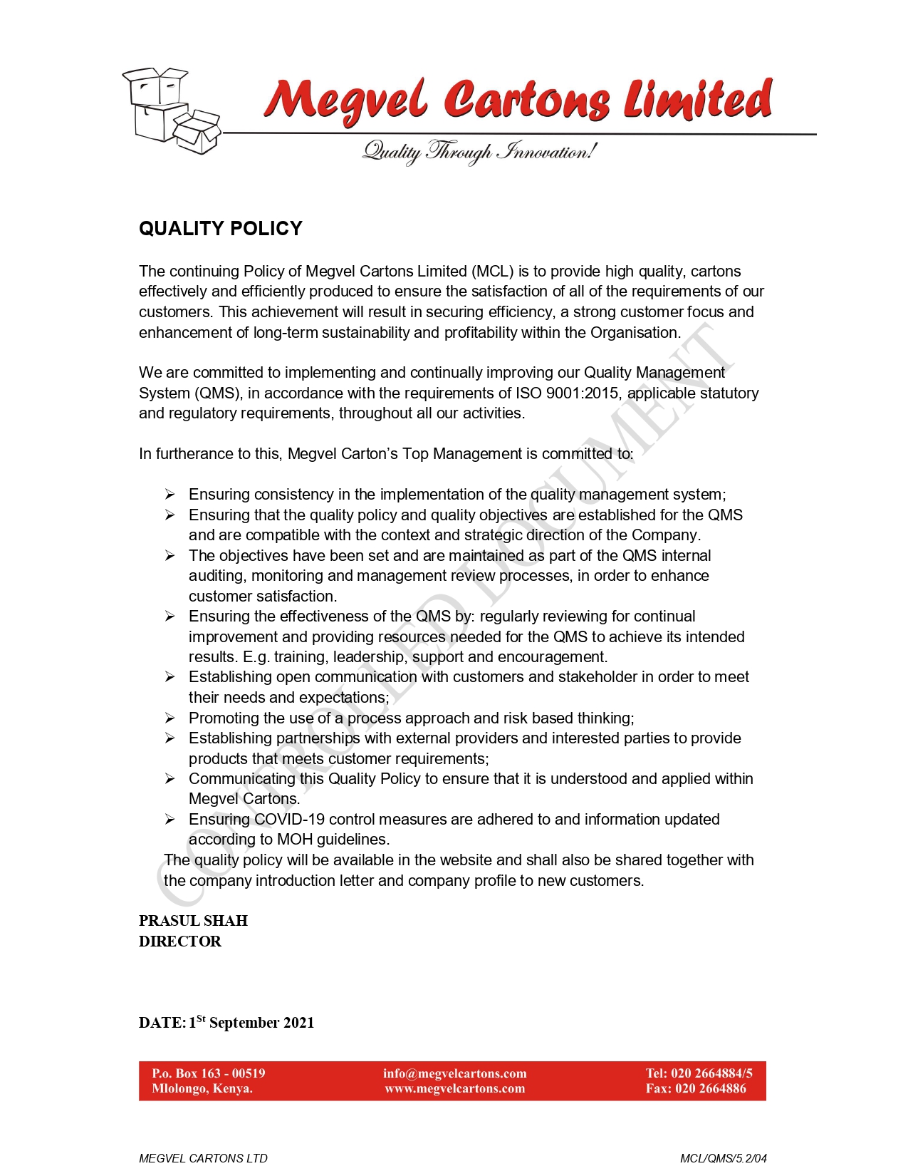 Quality Policy